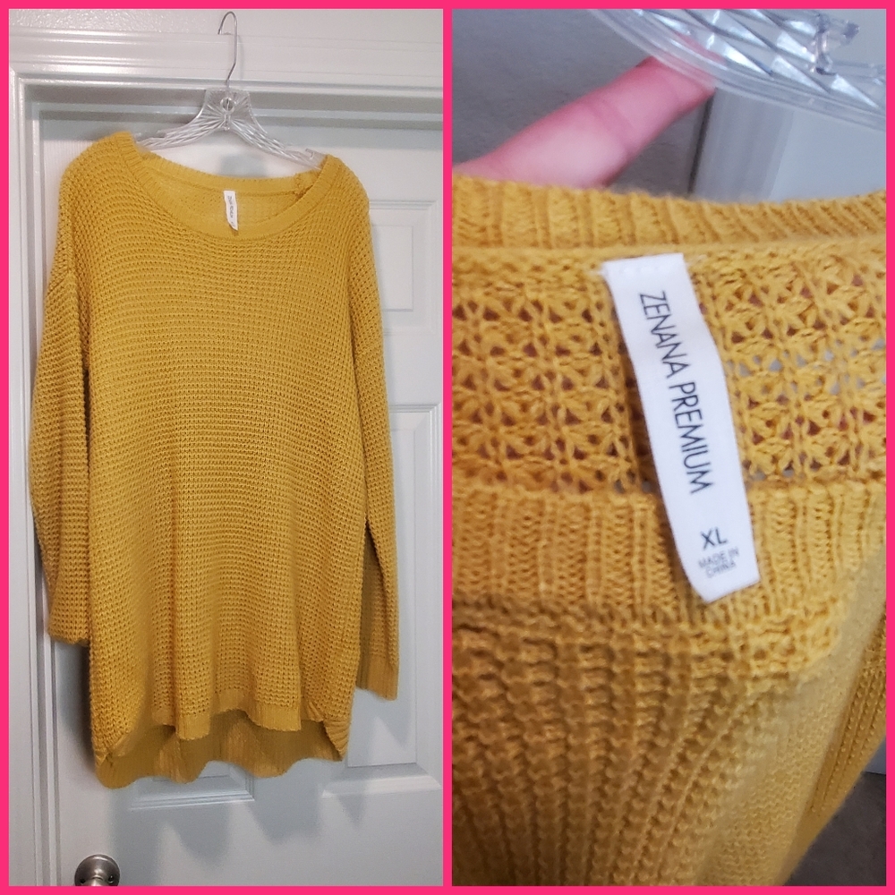 Mustard yellow knit sweater